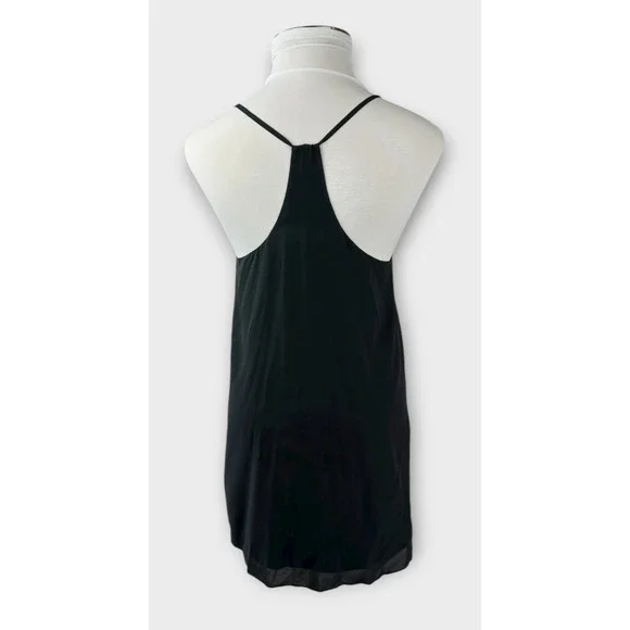 Alice + Olivia Fierra Y-back 100% Silk Racerback Slip Mini Dress Black Large - Picture 8 of 16